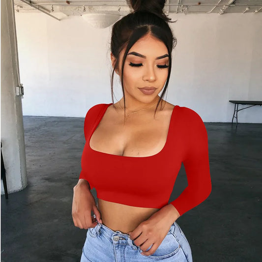 Mo's Sexy Long Sleeve Crop Top