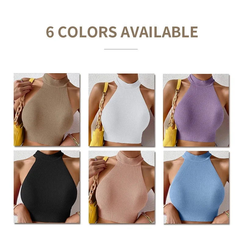 Mo's Sleeveless Halter Tops